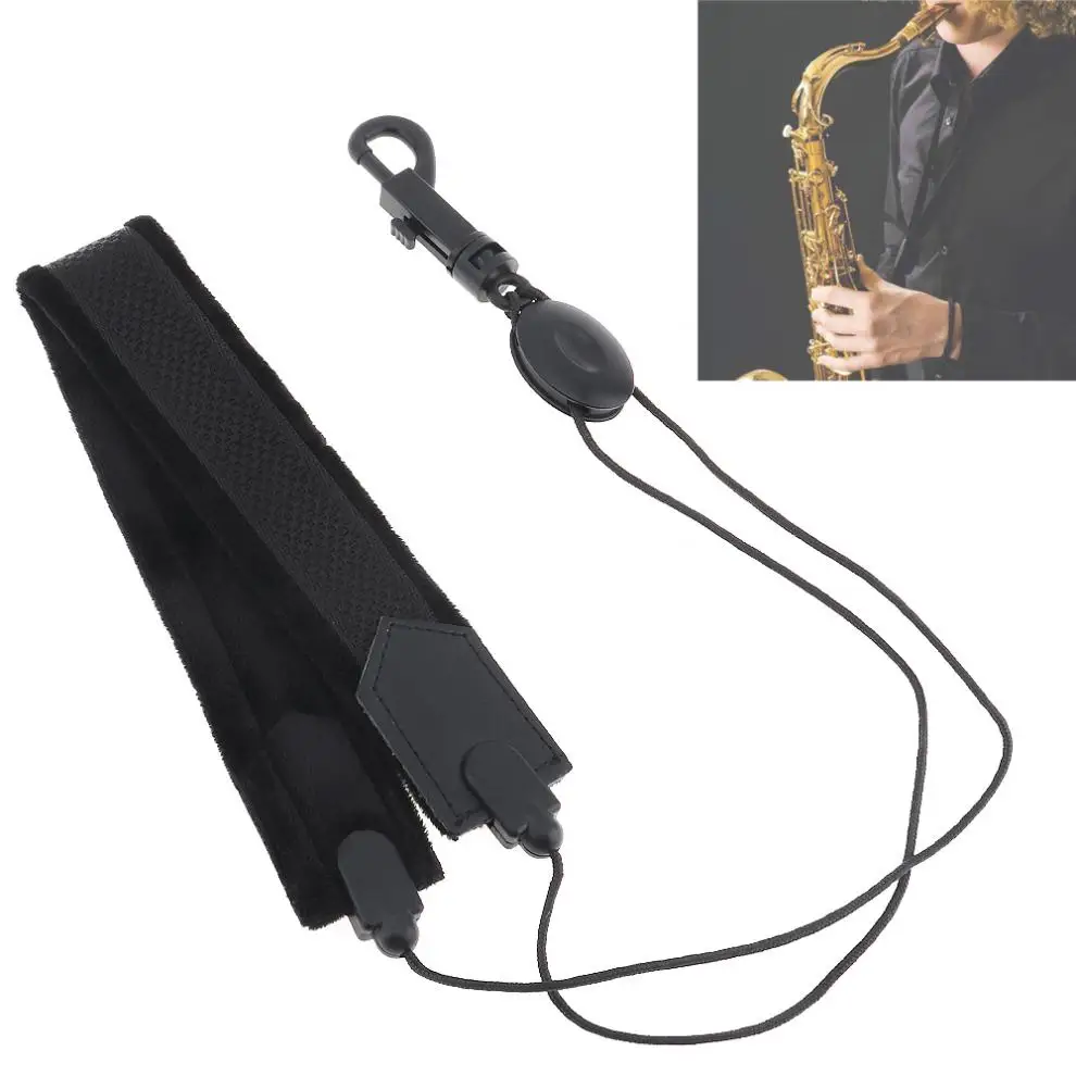 Buy Black Adjustable Saxophone Neck Strap Soft