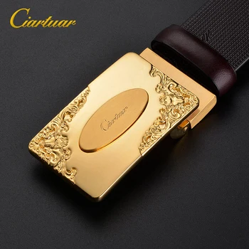 

2020 new design belt high quality for men genuine leather strap trousers first layer suit ciartuar brass buckle free shipping