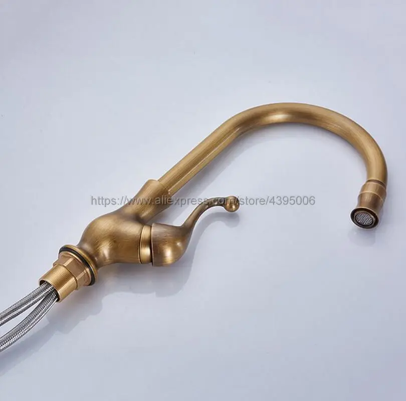 Kitchen Faucet Antique Brass Kitchen Sinks Faucet 360 Degree Rotating Swivel Cold Hot Mixer Water Tap Ban056