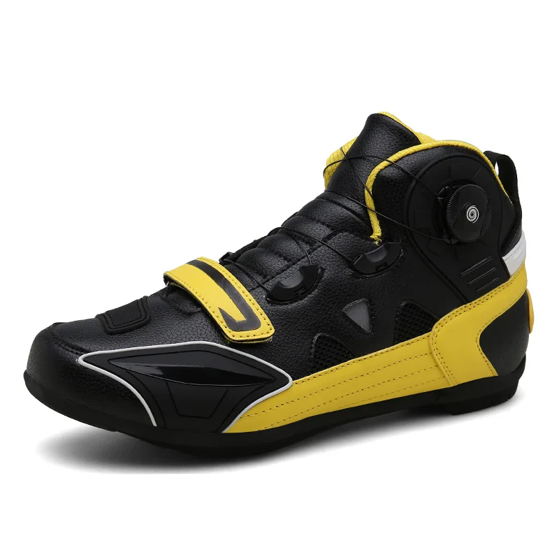 Обувь для велоспорта мужские кроссовки обувь для горного велосипеда Поворотная Кнопка шнуровка самоблокирующаяся оригинальная велосипедная обувь Спортивные Гонки кроссовки - Цвет: Yellow