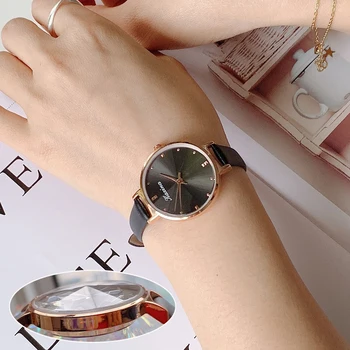 

Women Fashion Luxury Diamond Dial Design Quartz Watches 2019 High Quality Ladies Charm Leather Dress Wristwatches Waterproof