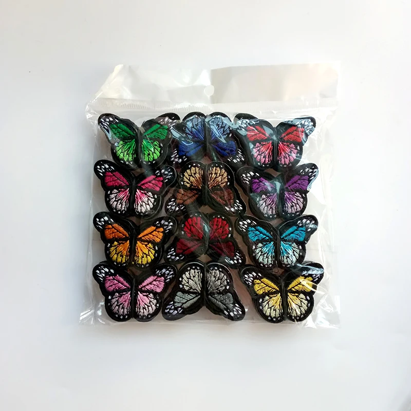 Набор из 120 шт Красочные смешанные нашивки «бабочки» железные или сшитые тканевые наклейки для одежды вышитые аппликации сделай сам для одежды