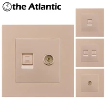 Rj45 настенная розетка Интернет-розетка с ТВ-розеткой двойная компьютерная розетка ПК пластиковая панель RJ45 Интернет-компьютерный разъем