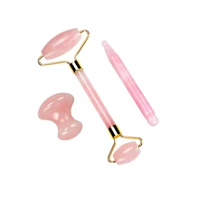 Нефритовый роликовый набор розового кварца массажер в форме гриба безголосный ролик для лица антицеллюлитный против морщин акупунктурный инструмент для красоты забота о здоровье