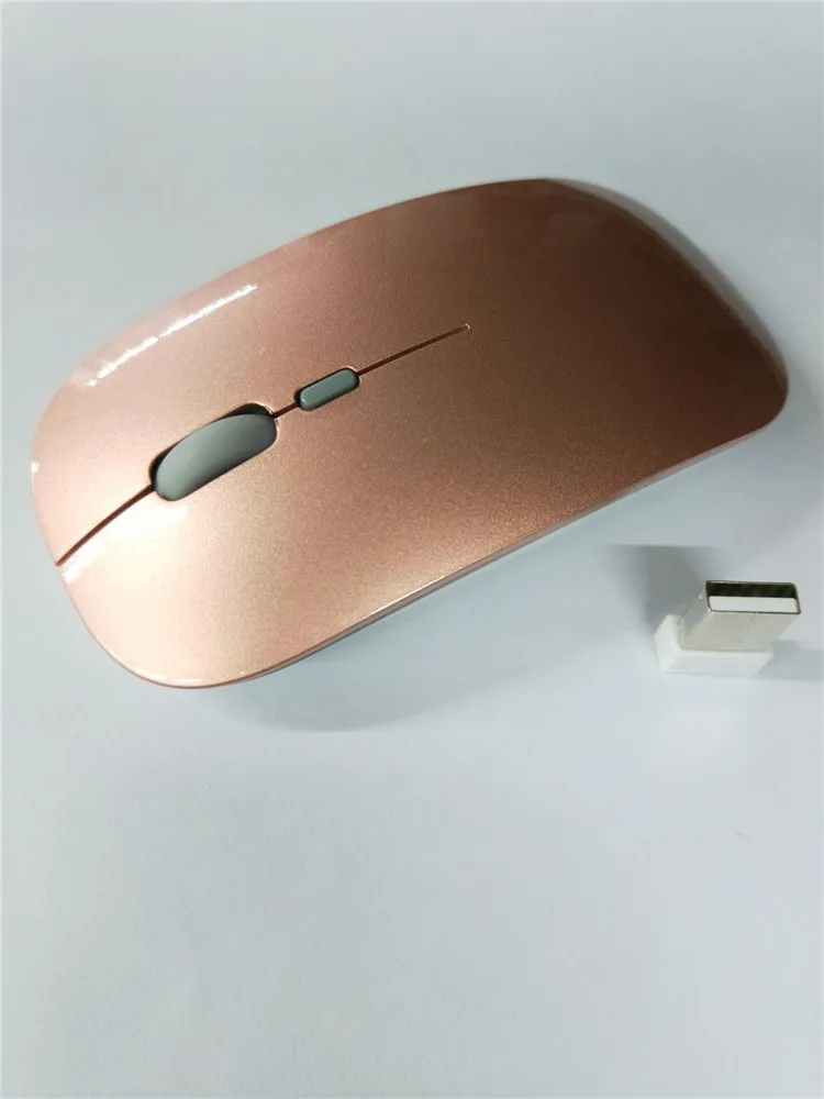 Мини 2,4 ГГц USB Беспроводная Бесшумная мышь 1600 dpi usb зарядка Беспроводная оптическая мышь для Apple Mac Macbook Air PC ноутбук 3B19 - Цвет: Золотой