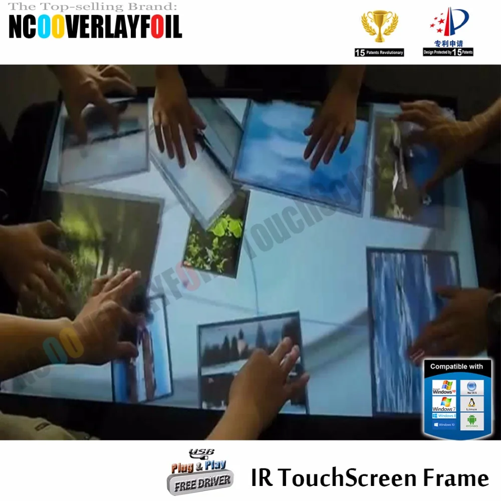 5" инфракрасный сенсорный экран наложения комплект с 10 точек касания для рекламы и Витрины Магазина хорошее качество