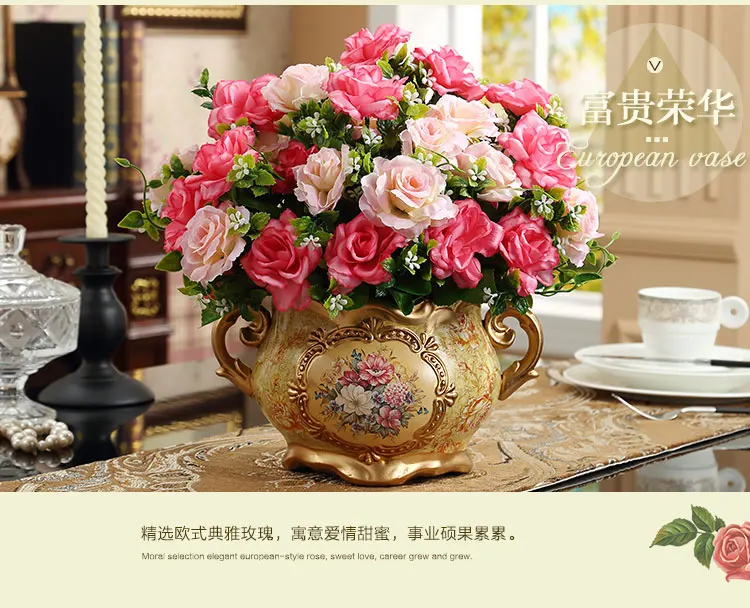 Ретро Настольная Ваза гостиная обеденный стол декоративные поделки орнамент цветочный горшок классическая ваза пол