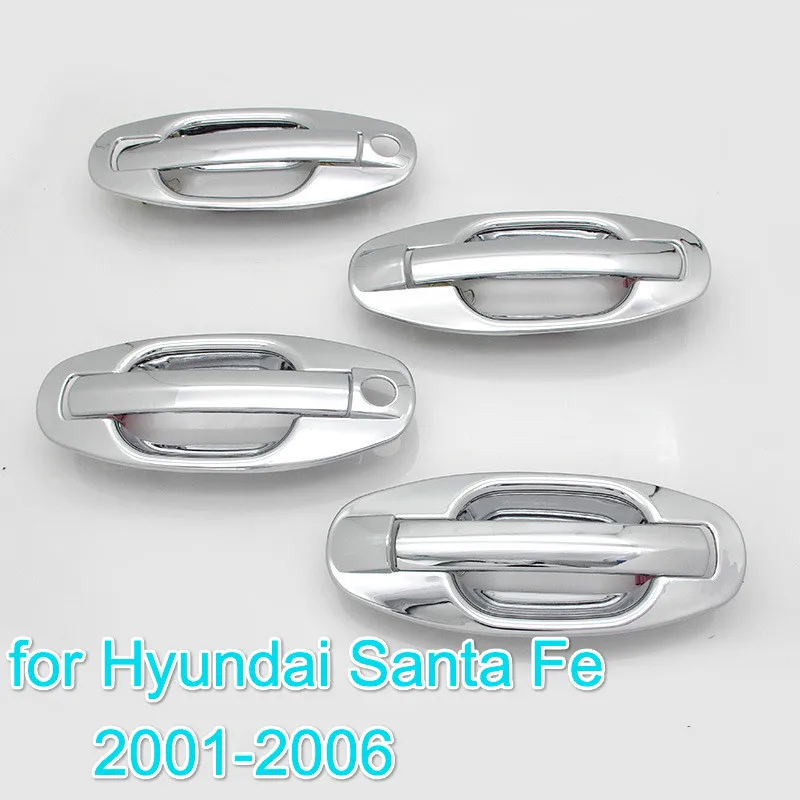 FUNDUOO для hyundai Santa Fe 2001 2002 2003 2004 2005 2006 ABS хромированные покрытия для дверных ручек отделка из овечьей шерсти+ стакан-чаша Стикеры