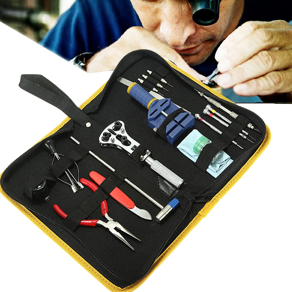 

Watch Tools 17pcs in One Watch Opener Remover Spring Bar Repair Pry Screwdriver Clock Watch Repair Tool Kit Watchmaker Tools