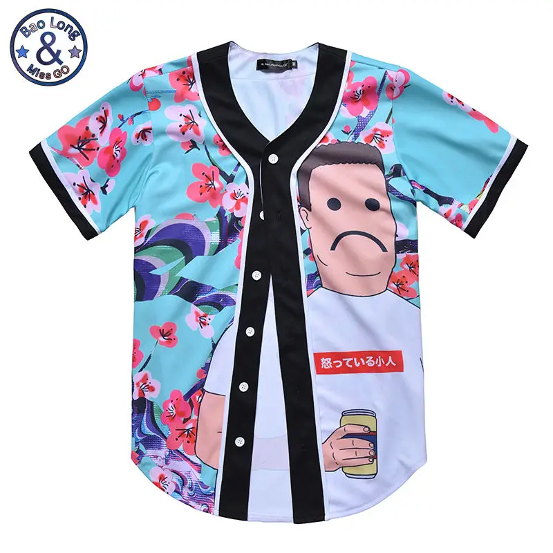 Mr-BaoLong-2018-Summer-Men-Women-Hip-Hop-Tshirt-Baseball-T-shirt-Plus-Size-3D-Print