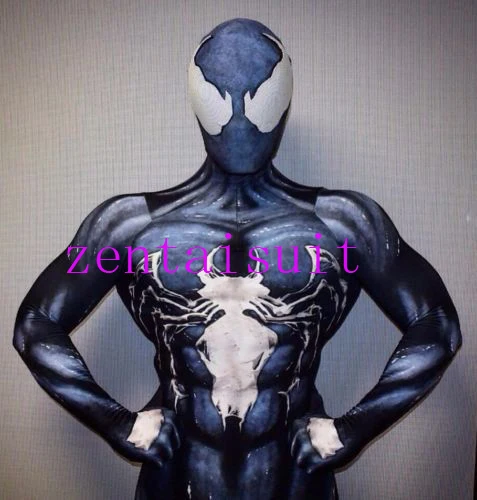 Venom symbiote, костюм Человека-паука, косплей, Хэллоуин, zentai, костюм, черный, Человек-паук, Супергерой, костюмы для взрослых/детей