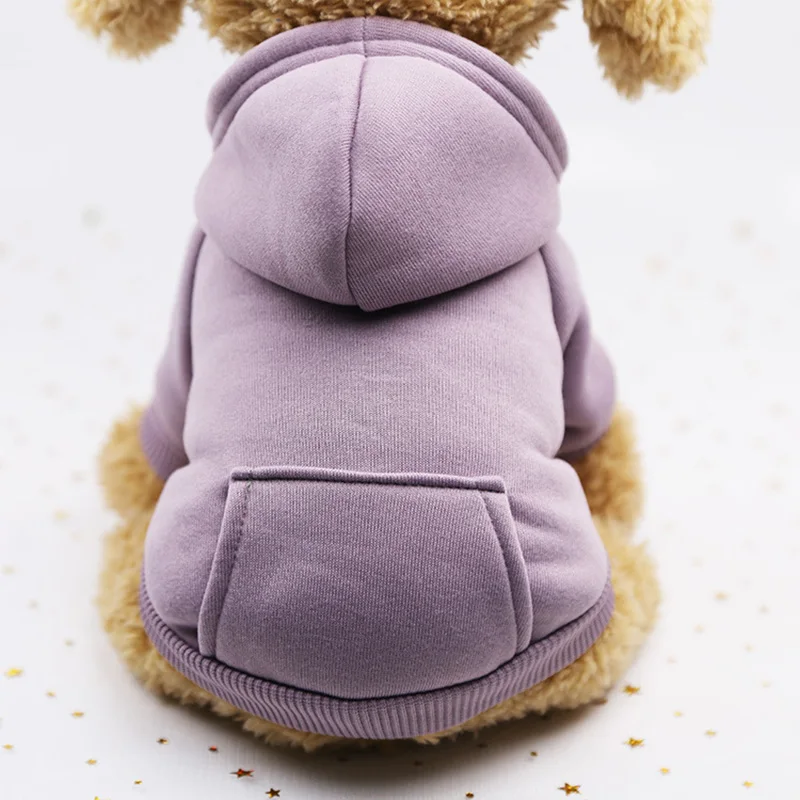 Для собак Толстовка с капюшоном Домашние животные одежда для собак пальто куртки хлопковая одежда для собак Комбинезоны для щенков костюм для собак Одежда для кошек костюмы для домашних животных - Цвет: purple
