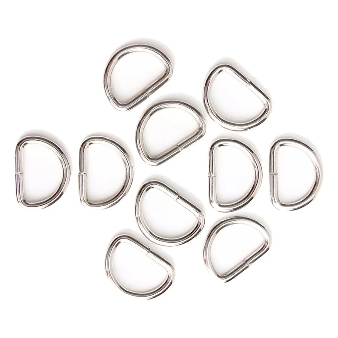 JHD 25mm Silver Metal D shaped Ring D Ring Metal Ring for bagin Bag