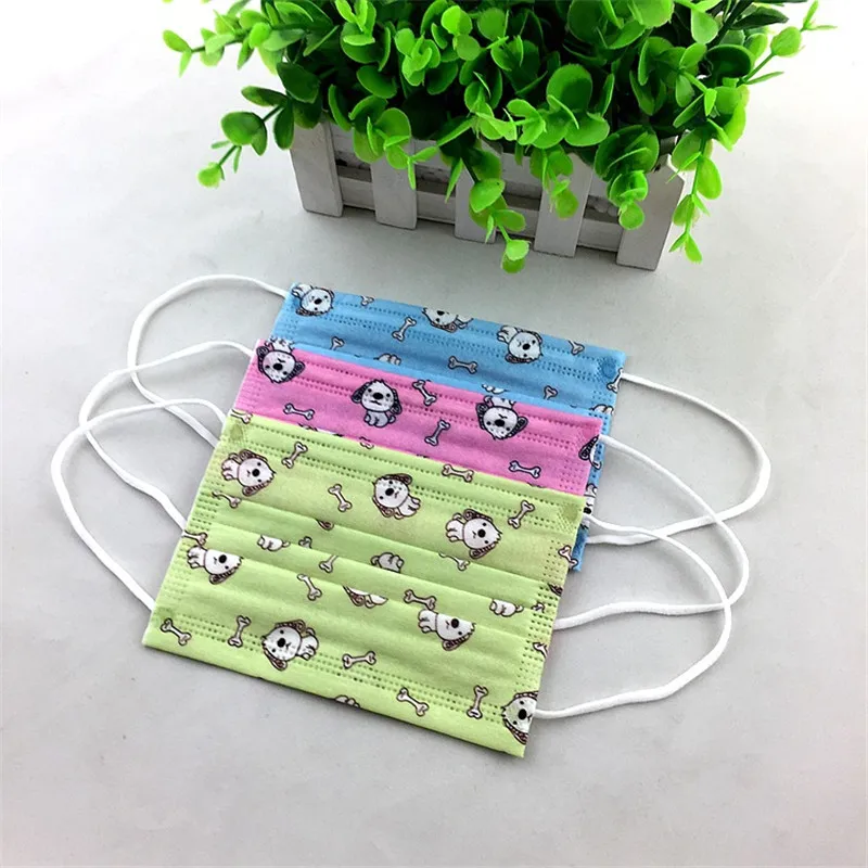 

10pcs Cartoon Cute Non-woven Masks Kids Anti-dust Windproof Masks Disposable Mouth Mask