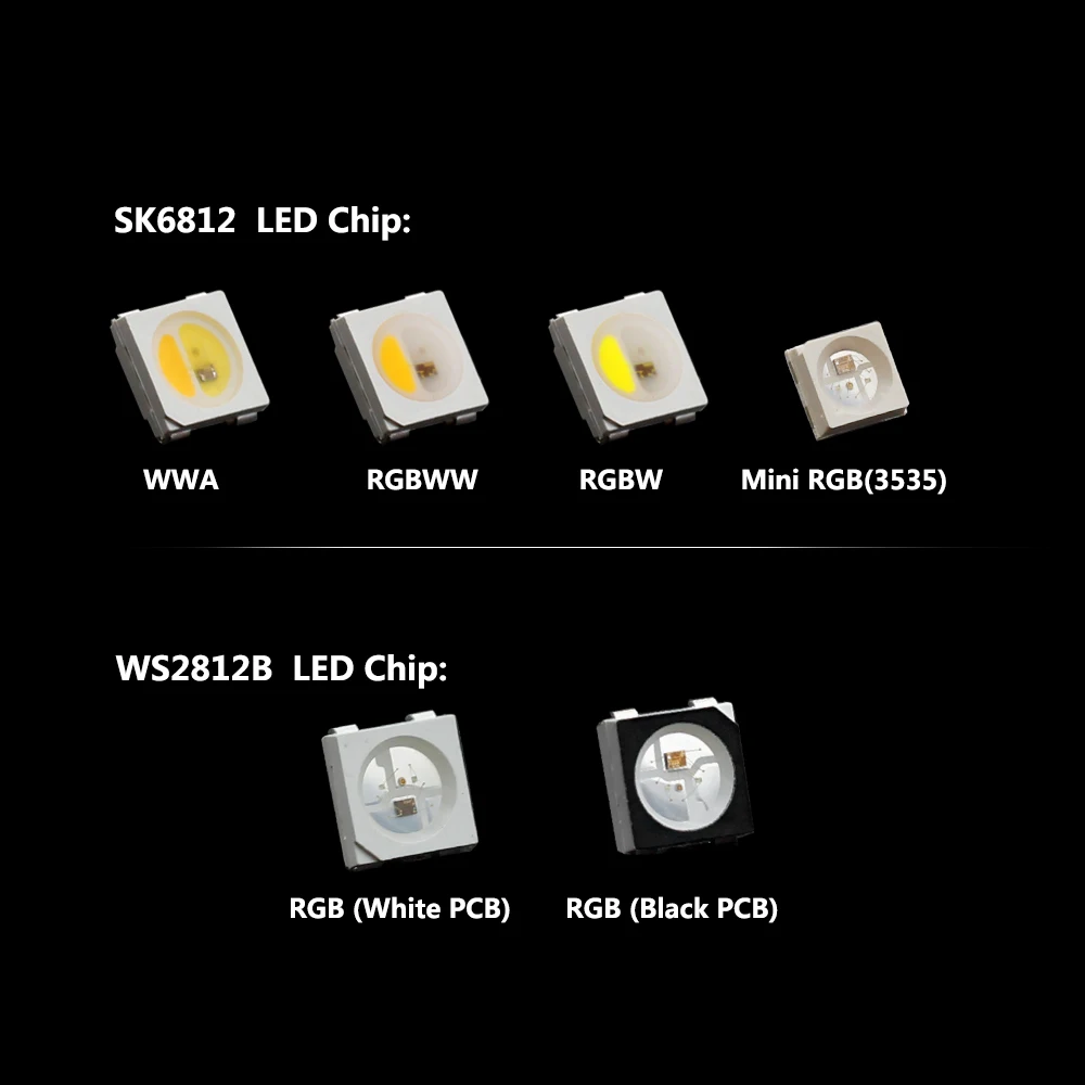 WS2812B SK6812 RGB RGBW RGBWW WWA 5050 3535 светодиодный чип 10 ~ 1000 шт. DC5V встроенный IC DIY