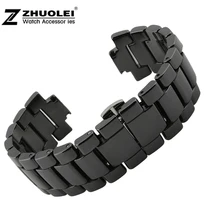 20mm 22mm Watch Strap Mens Womens Ceramic black white watchband bracelet fashion for AR watches