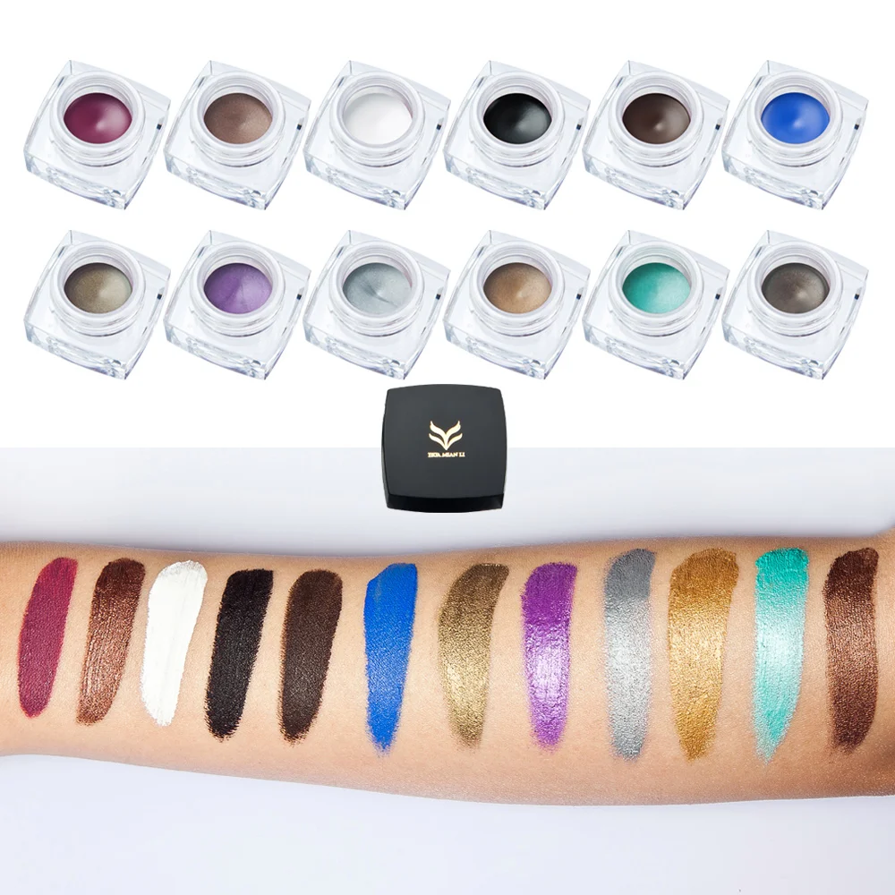 HUAMIANLI 12 Color Eyeliner Gel Shining Matte Eyeshadow ...