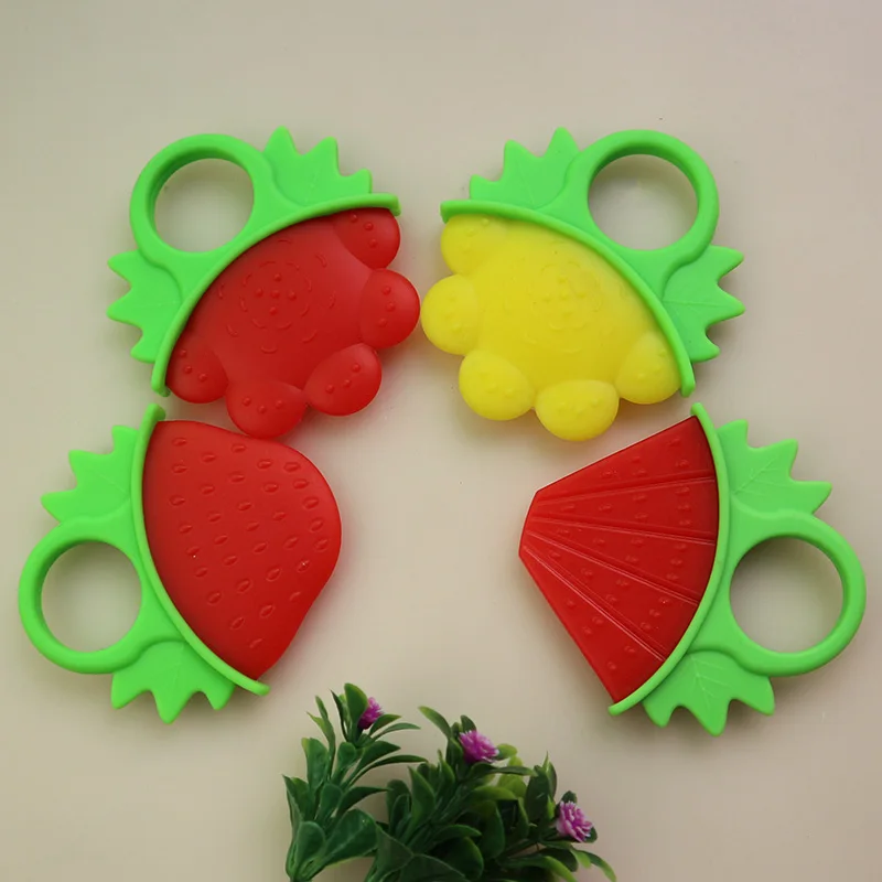 Newborn baby Fruit Teethers Silicone Children Toy Fruit Shape Child Teeth Care teether Fruit Shape Teethers 1pcs