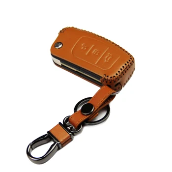 

Car key Case,Genuine Leather Car Remote Key Holder Case Cover for FORD Focus EcoSport Fiesta With Key Chain Holder Metal Hook