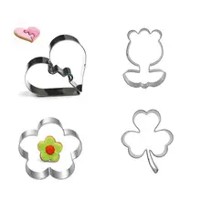 4 шт. пресс-форма для Печенье набор для заморозки формы для выпечки и кондитерских изделий десерт украшение печенья резак Нержавеющая сталь Кухня для выпечки фонданта Вечерние