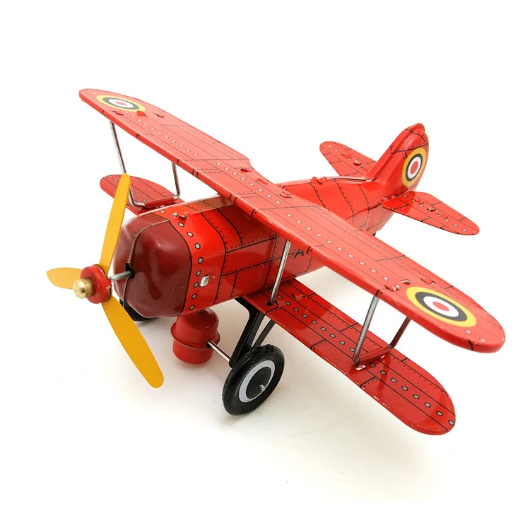 Винтажные заводные игрушечные самолеты для фотосъемки детей взрослых самолетов оловянные игрушки Классические игрушки Рождественский подарок - Цвет: AS PICTURE