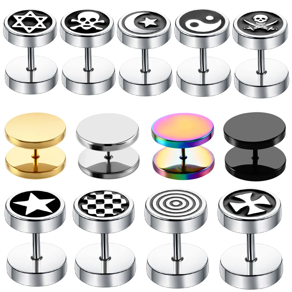 

Fashion Stainless Steel Alloy Round Stud Earrings For Women Gold Silver Steel Simple Europe Stud Earrings Body Jewelry