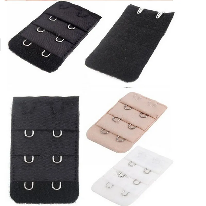

6Pcs Women Back Bra Extenders Strap Extension 2 Hooks Black White Color Cool