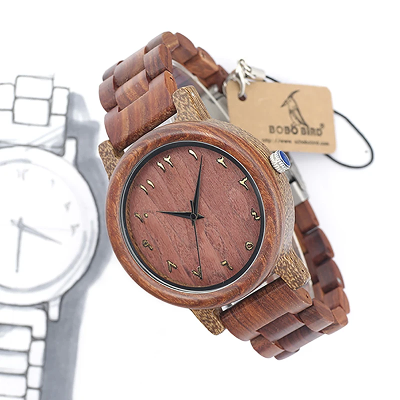 BOBO BIRD LN13 Arabic Digital Men Wooden Wristwatch Top Brand Luxury Fashion Watch Men Accept Drop Ship and Customizatio