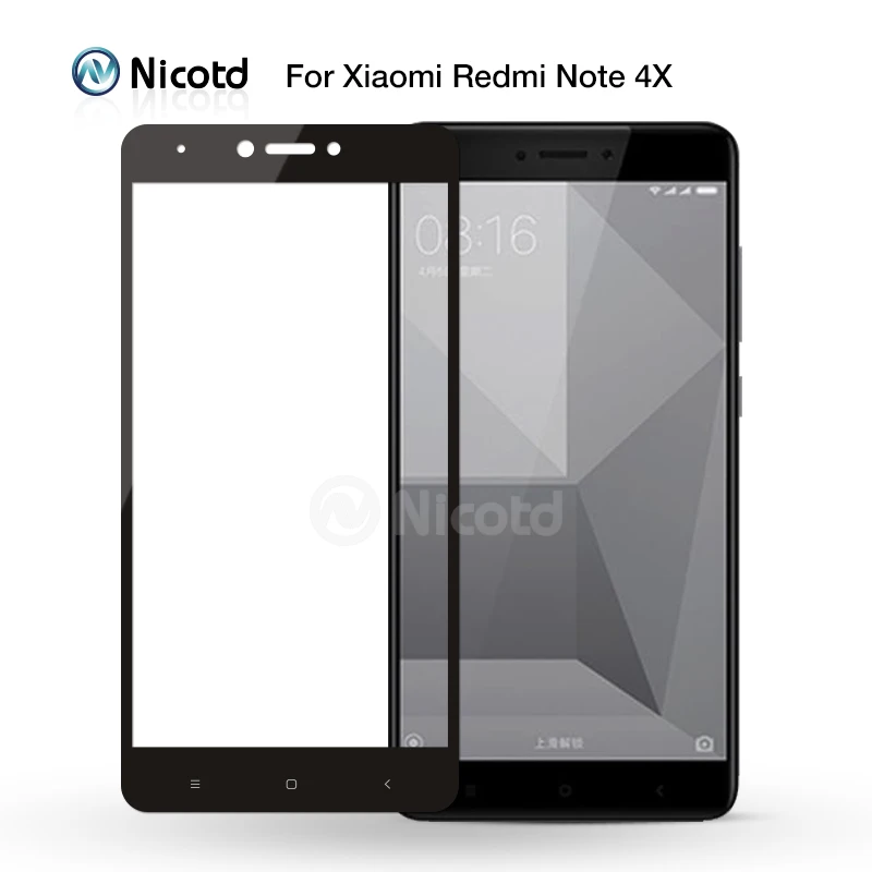 2 шт. для Xiaomi Redmi Note 4X nicodd 2.5D полное покрытие красочное закаленное стекло для Redmi Note 4 глобальная версия защита экрана - Цвет: Black