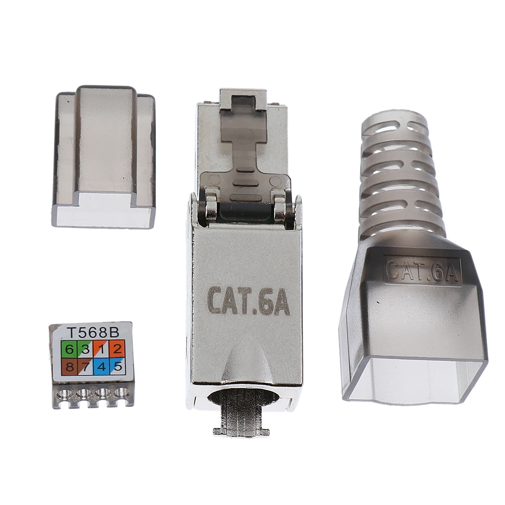 CAT6A RJ45 сетевой разъем Модульные вилки экранированные Разъемы Ethernet многожильный провод AWG 27/7 до 22/7