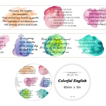

1 Roll 40mm*5m Colorful English Tree Wide Decorative Stickers Scrapbooking Masking Tape Adhesive Tape Notebook Washi Tape Gift