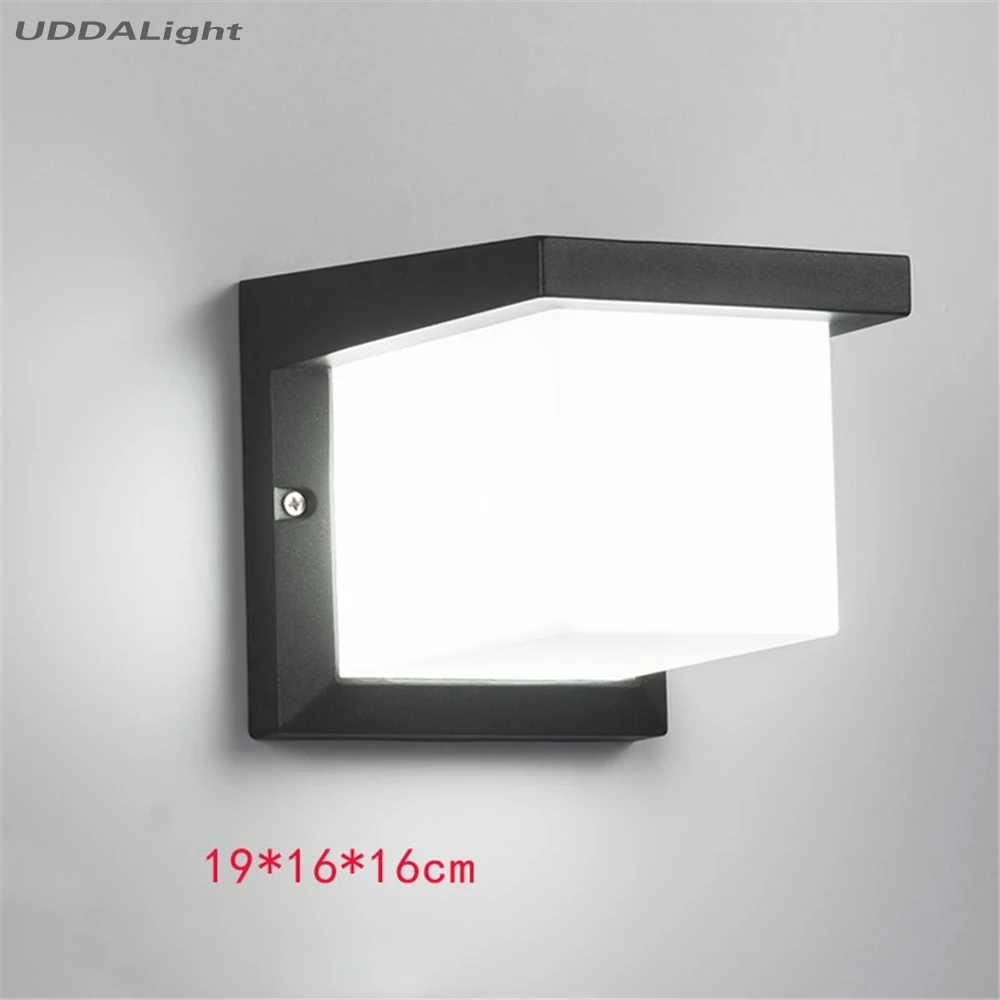 Квадратный черный/серый наружный настенный светильник 10 Вт настенный светильник для сада ip65