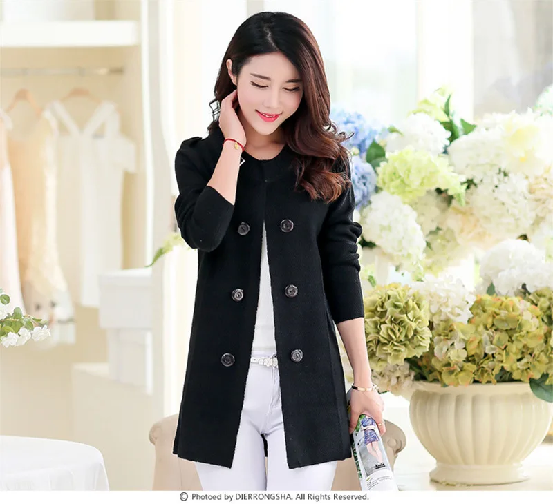 Sweaters 2021 New Style Women Cardigans Autumn Winter Warm V Neck Casual Loose Sweater Knitted Tops with Pocket cardigan