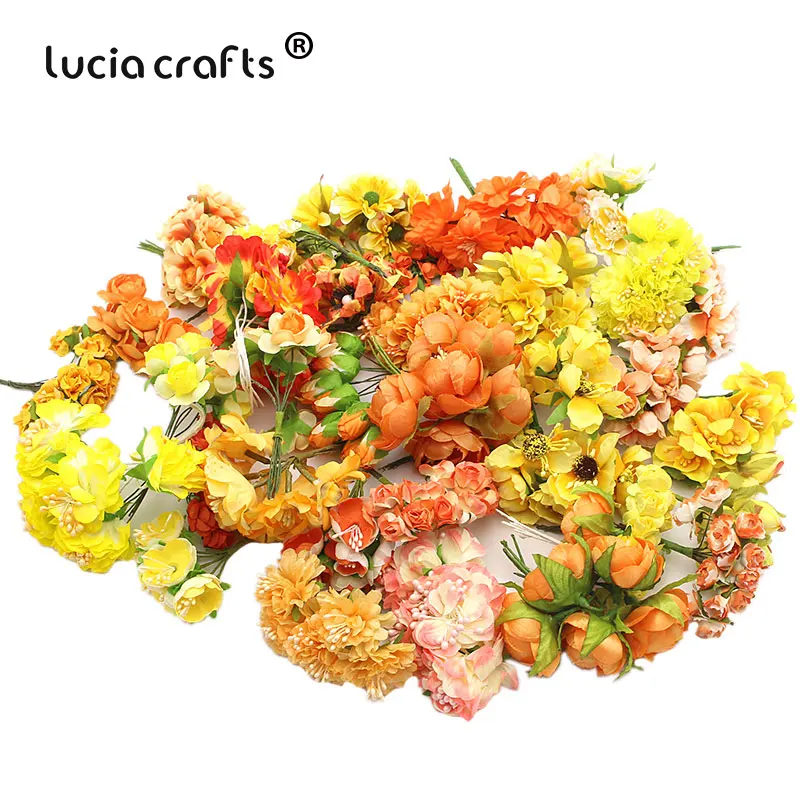 Lucia crafts, 10 пряди, около 50 голов, искусственный букет цветов, обертывание, свадебное украшение, DIY аксессуары, материал A0307