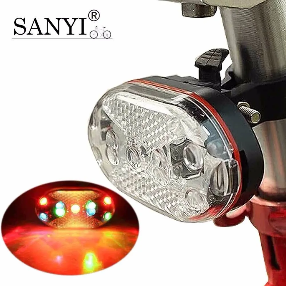 Sanyi Bright Bicycle Light flashing Light Lamp 9 LED Bicycle Bike Light