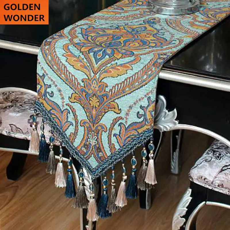 

European Style Luxury Chenille Thick Table Runners Modern Bed Decoration High Quality Table Runner