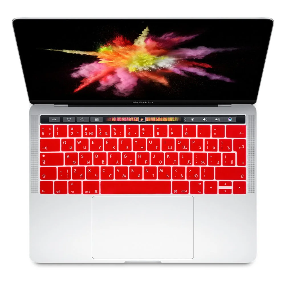 Для Apple 2016 MacBook Pro retina 13 "15" с Touch bar A1706 A1707 силиконовый чехол ЕС русский алфавит клавиатура фильм