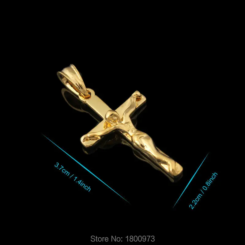 Кулон в форме Креста с Иисусом золотой цвет кулон ожерелье для женщин мужчин Мода INRI украшение крест с 45 см 60 см цепь