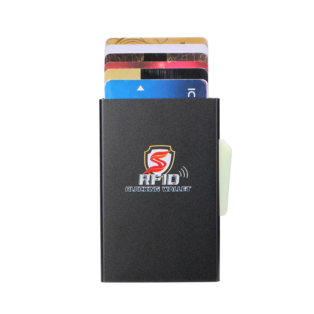 Bisi Goro алюминиевый держатель для карт, задний карман, Умный кошелек, RFID Блокировка, тонкий металлический кошелек, автоматический кошелек для кредитных карт, портмоне