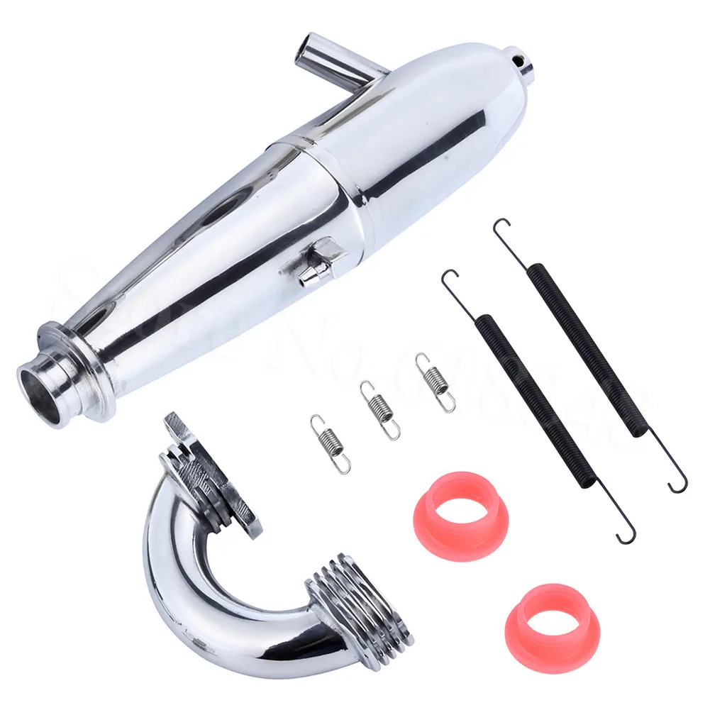 1 Set HSP 81084 Aluminum Exhaust Pipe & Spring for RC 1:8 RC Model Car 28CXP Nitro Engine Motor Parts Power Buggy