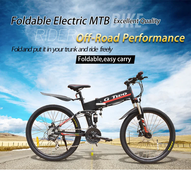 Top 26inch Foldable Electric Bicycle Mountain Bike,36V/48V,7.8Ah/8.7Ah Lithuim Battery,250W/350W,21/27Speeds,Aluminum Frame 2