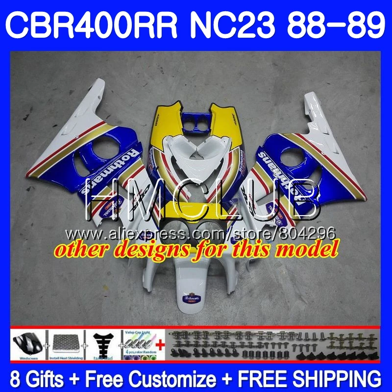 NC23 синего и белого цвета для HONDA CBR 400RR 400 RR CBR400 RR 88 89 90 91 92 93 89HM. 17 CBR400RR 1988 1989 1990 1991 1992 1993 обтекатели