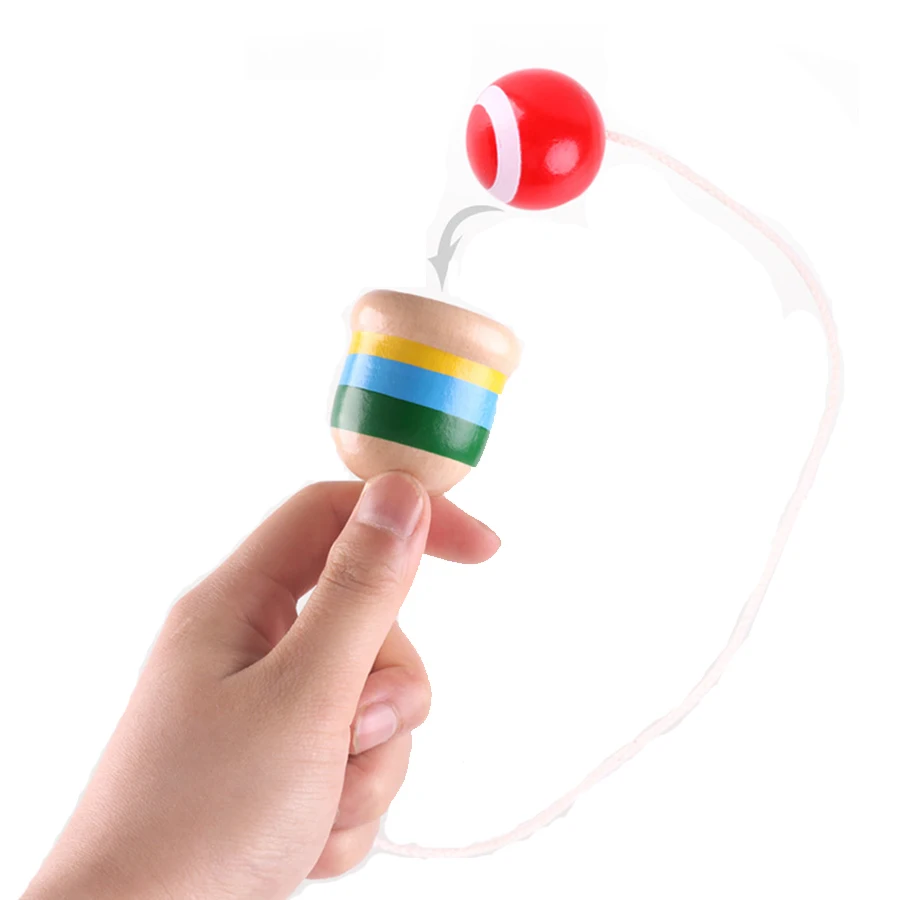 Wooden Toys Ball Coordination Game Sword Juggling Ball Funny Kids Baby