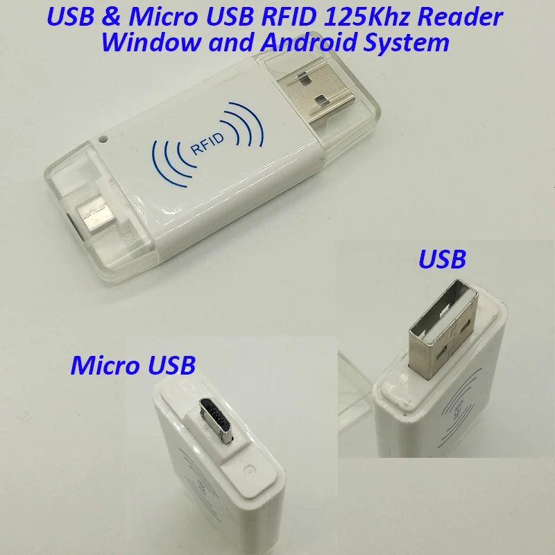 Двойной USB Rfid считыватель карт для Android система окна мини размер микро 125 кГц