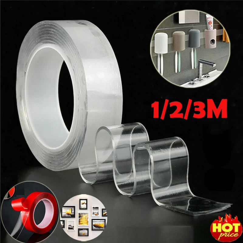 

Multi-Function Nano Tape Transparent Reusable Traceless Fixed Double MUN