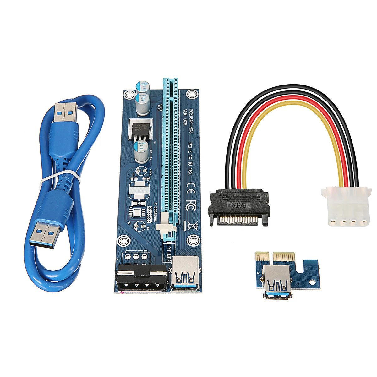 

USB3.0 1x To 16x PCI-E Extender Riser Board Card Cable For Mining