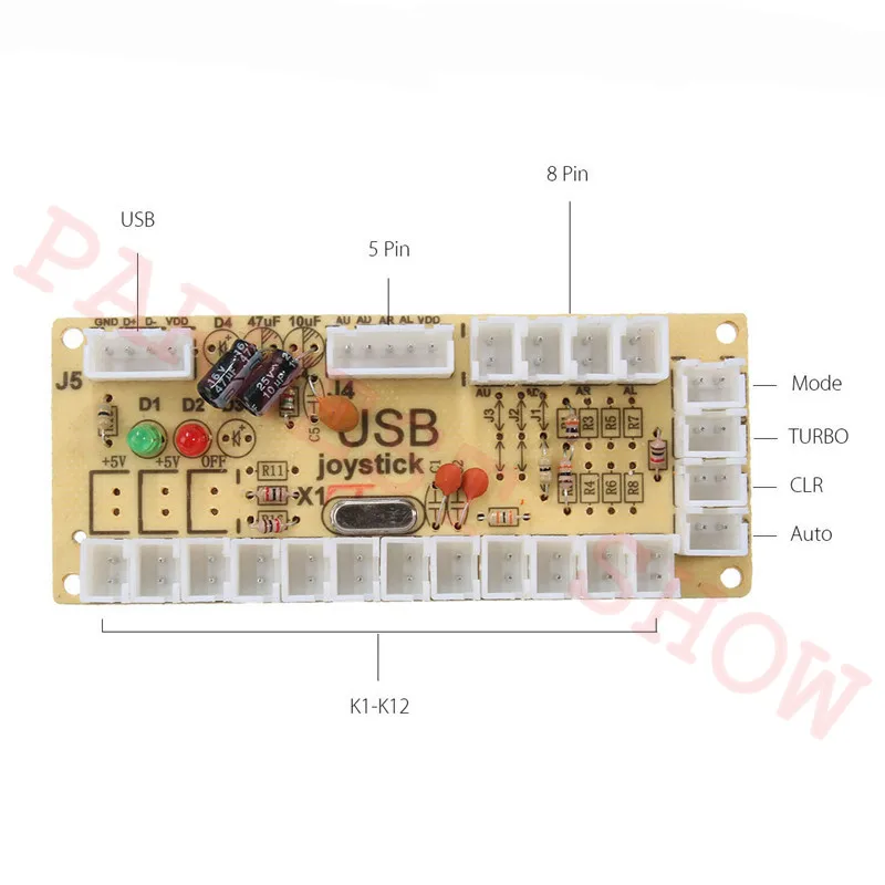 2 игрока Аркада DIY Kit Zero Delay USB контроллер ПК джойстик + кнопки овальный баллон