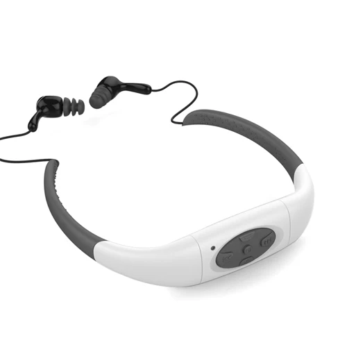 Daono IPX8 водонепроницаемый 8 Гб подводный спорт MP3 музыкальный плеер шейные стерео наушники Аудио гарнитура с FM для дайвинга плавания - Цвет: Белый