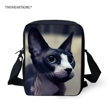 

Twoheartsgirl Cute Sphynx Cat Print School Bag for Kids Cute Little Girls Women Shoulder Bookbag Small Female Ladies Schoolbags