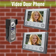 7 ” ató con alambre noche Visual Video puerta timbre del teléfono Intercom sistema de seguridad 700 tvl Weaterproof cámara exterior de infrarrojos 1V2
